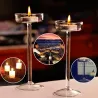 Velas y CandelabroSoporte de vela de vidrio elegante - soporte