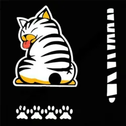 PegatinasCat moviendo cola & patas - pegatina 3D coche para el limpiaparabrisas trasero