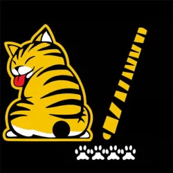 PegatinasCat moviendo cola & patas - pegatina 3D coche para el limpiaparabrisas trasero
