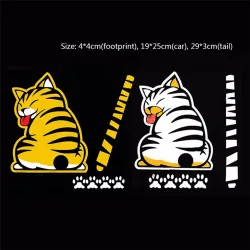 PegatinasCat moviendo cola & patas - pegatina 3D coche para el limpiaparabrisas trasero