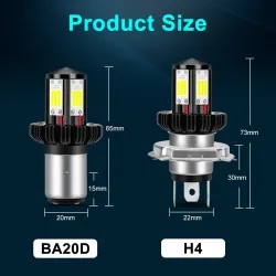 LucesH6 - BA20D - Hi-lo rayo - Bombilla de la cabeza de la motocicleta LED