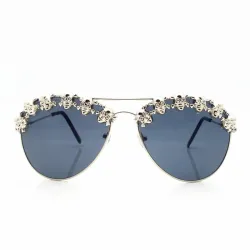 Steampunk sunglasses with decorative metal skullsSunglasses