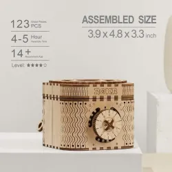 ConstrucciónDIY creativo - caja del tesoro 3D - rompecabezas de madera - kit de montaje - 123 piezas