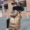 Long - warm winter jacket with fur hood - for girlsKids