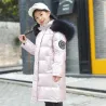 Long - warm winter jacket with fur hood - for girlsKids
