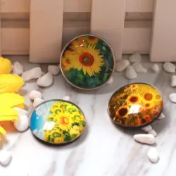 Decoracióncocina frigorífico pegatina - cristal redondo patrón de girasol heladera