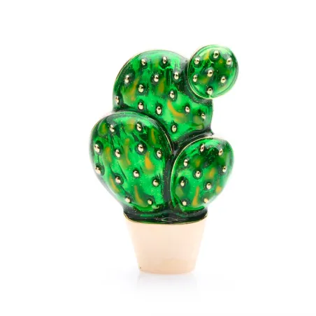 BrochesCactus de esmalte verde - un elegante broche