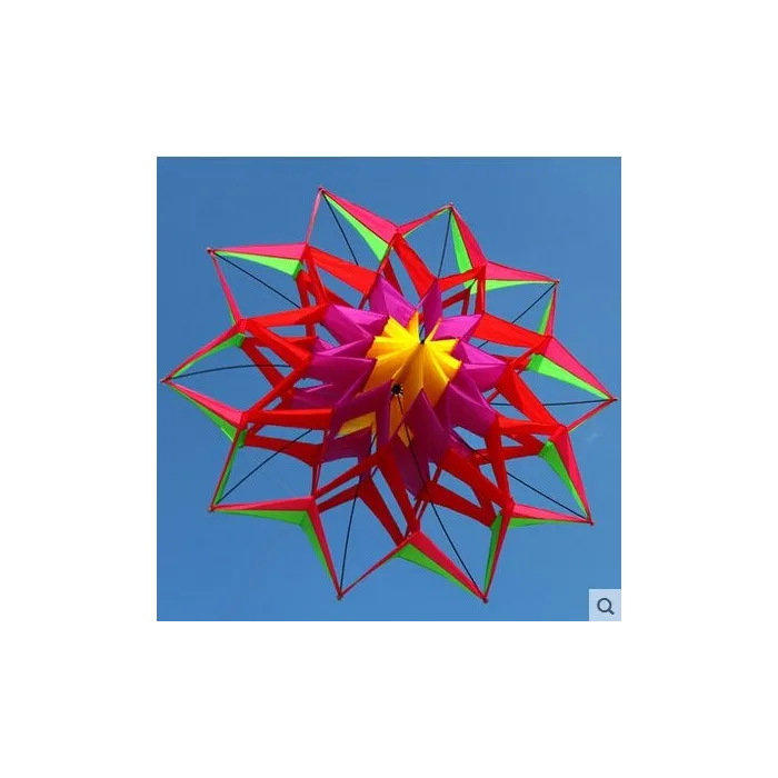 3D flower shape kite with handle and line - 150 cm diameterKites