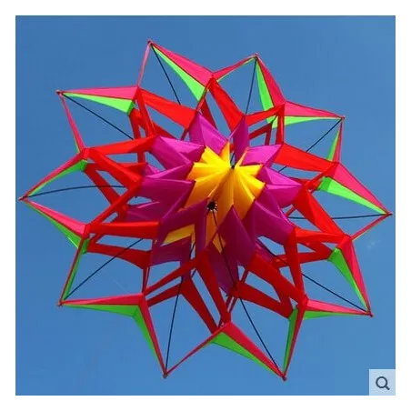 3D flower shape kite with handle and line - 150 cm diameterKites