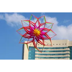 3D flower shape kite with handle and line - 150 cm diameterKites