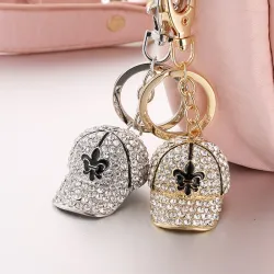llaverosombrero de béisbol de cristal - llavero