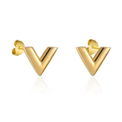 AretesV patrón pendientes stud - acero inoxidable