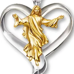 CollaresColgante corazón de Jesús - collar de acero inoxidable