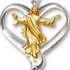 CollaresColgante corazón de Jesús - collar de acero inoxidable