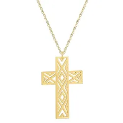 CollarCruz hueca con collar - acero inoxidable