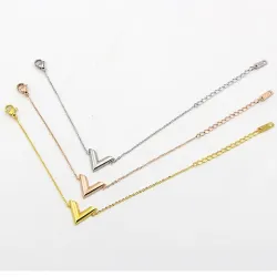 PulseraV letra - brazalete de acero inoxidable