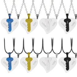 CollarTe amo - 2 piezas corazón & collar de llave - 2 piezas
