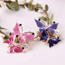 BrochesDoble mariposas - broche elegante cristal