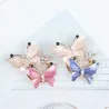 BrochesDoble mariposas & flor - broche de cristal