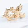 Double butterflies & flower - crystal broochBrooches