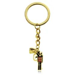 llaverollavero de pistola de oro