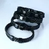 PulserasBrazalete de cuero trenzado - encantos de acero inoxidable - nombres hechos a medida