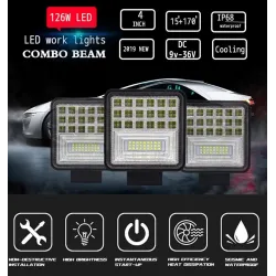 LED bar - spot light lamp for off-road cars - tractors - SUV - trucks - 72W - 126W / 12V - 24VLED light bar