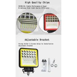 LED bar - spot light lamp for off-road cars - tractors - SUV - trucks - 72W - 126W / 12V - 24VLED light bar