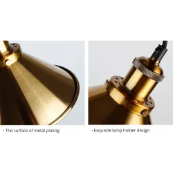 Vintage wall light - long hanging lamp - gold - blackWall lights