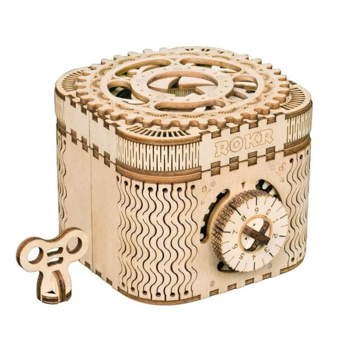 ConstrucciónDIY creativo - caja del tesoro 3D - rompecabezas de madera - kit de montaje - 123 piezas