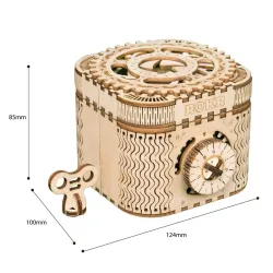 ConstrucciónDIY creativo - caja del tesoro 3D - rompecabezas de madera - kit de montaje - 123 piezas