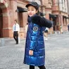 Long - warm winter jacket with fur hood - for girlsKids