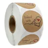 Utensilios para hornearBAJO CON AMOR - pegatinas redondas de corona natural - 100 - 500 piezas