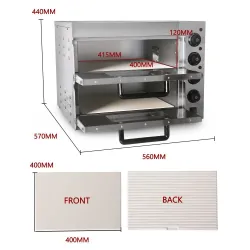 Utensilios para hornearhorno eléctrico - para pizza / pollo / pan - acero inoxidable - doble capa