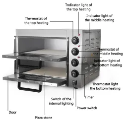 Utensilios para hornearhorno eléctrico - para pizza / pollo / pan - acero inoxidable - doble capa