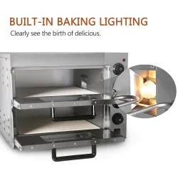 Utensilios para hornearhorno eléctrico - para pizza / pollo / pan - acero inoxidable - doble capa