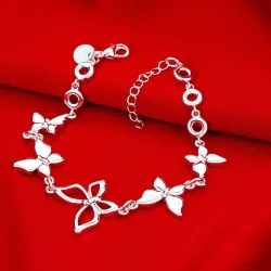 PulseraPulsera de moda con mariposas - 925 plata de ley