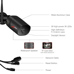 Cámaras de seguridad5 MP - 1920P HD - cámara de seguridad inalámbrica - dos modos de audio - WiFi - soporte Onvif - impermeable