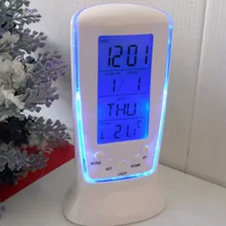 RelojesLED - reloj digital azul luminoso - calendario electrónico - termómetro - reloj despertador de 7 sonidos