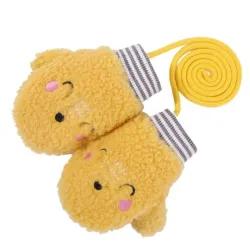 RopaGuantes de felpa caliente para niños - un dedo - con cuerda - diseño de animales