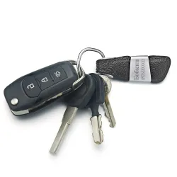llaveroCarta personalizada llavero - cuero genuino - Metal