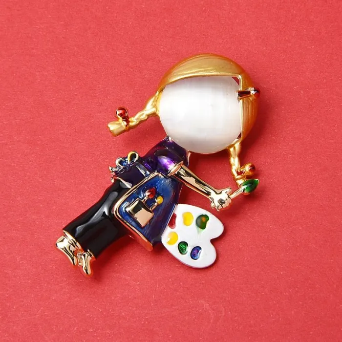 BrochesChica de dibujo Brooches