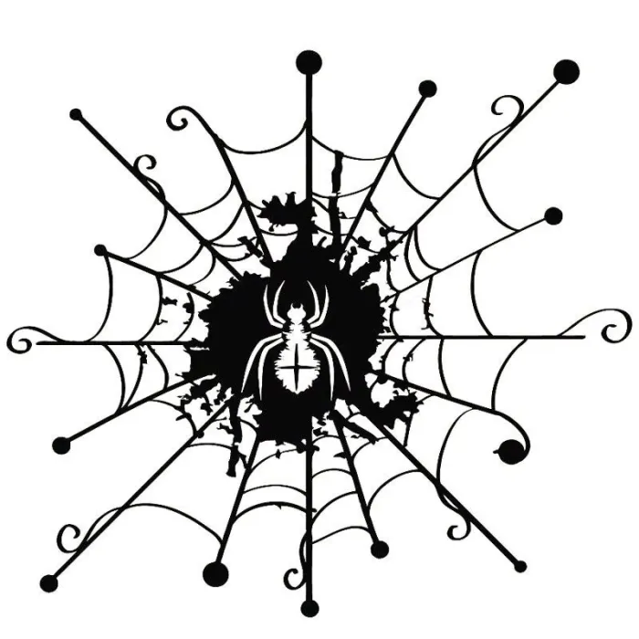 PegatinasCaricatura web con araña - pegatina de coche
