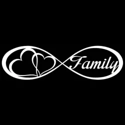 PegatinasFamilia Para siempre  corazones - pegatina de coche