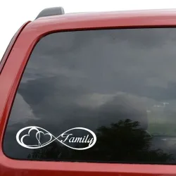 PegatinasFamilia Para siempre  corazones - pegatina de coche
