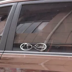 PegatinasFamilia Para siempre  corazones - pegatina de coche