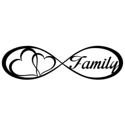 PegatinasFamilia Para siempre  corazones - pegatina de coche