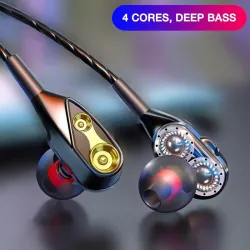 Wired in-ear headphones with microphone - dual drive bass - headsetEar- & Headphones