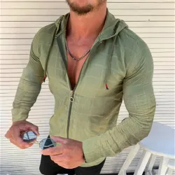 Long sleeve hoodie - with zipper - slimHoodies & Sweatshirt