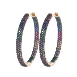 AretesPendientes arco iris - zirconia cúbica